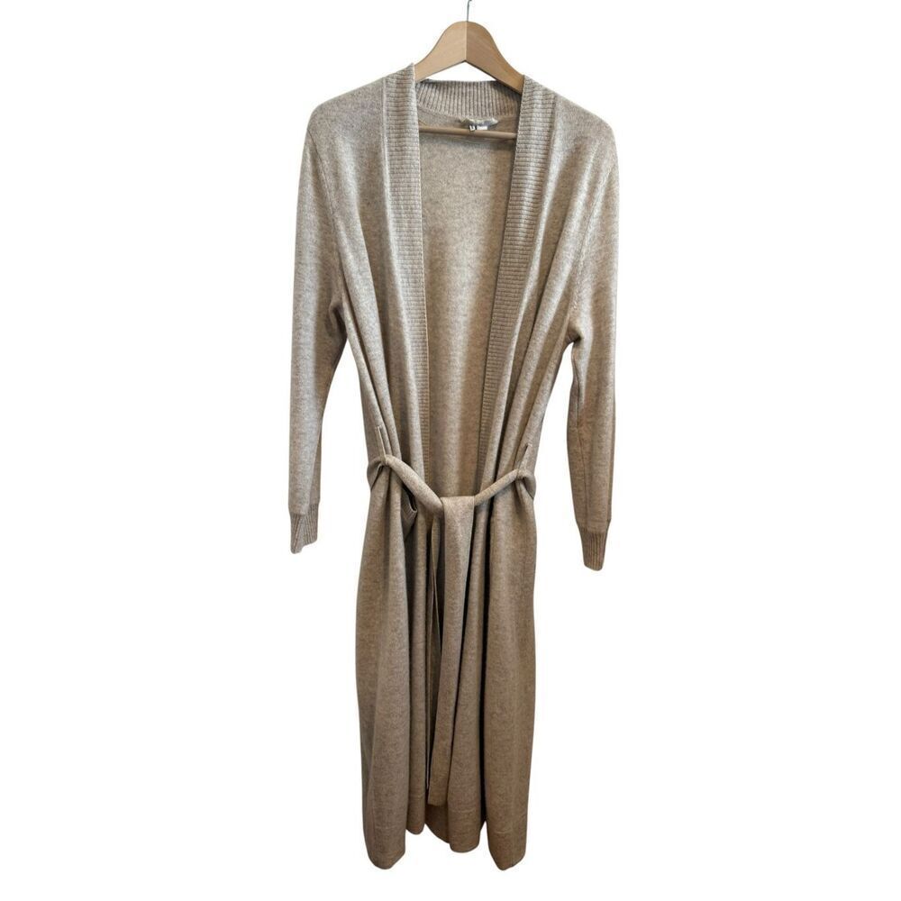 Nordstrom 100% Cashmere Duster Longline Open Cardigan Sweater Size M